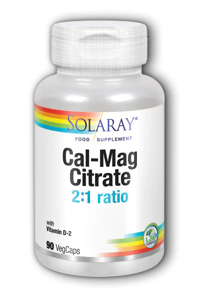 Solaray Cal-Mag Citrate 2:1 ratio with Vit D-2 90 tablets