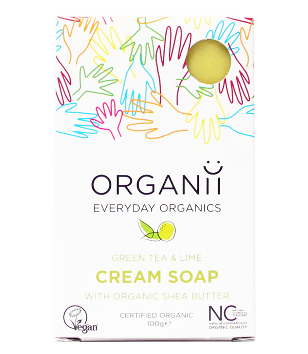 ORGANii Organic Green Tea & Lime Cream Soap 100g